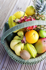 Image showing fresh tropical fruits