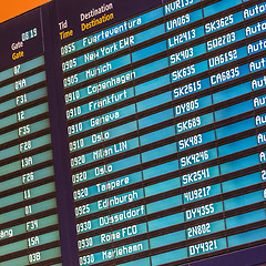 Image showing Flight departures board.