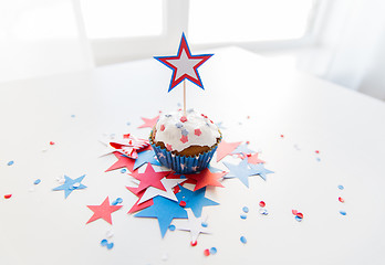 Image showing cupcake with star on american independence day
