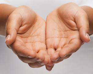 Image showing womans cupped hands showing something