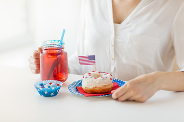 Image showing woman celebrating american independence day