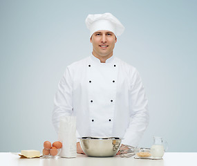 Image showing happy male chef cook baking