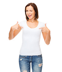 Image showing woman in blank white t-shirt