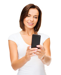 Image showing woman browsing in smartphone