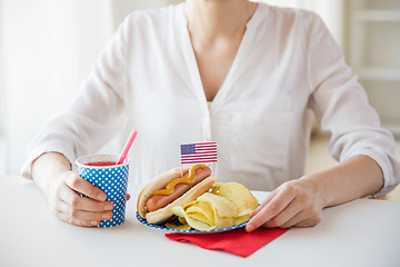 Image showing woman celebrating american independence day