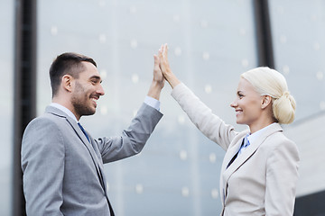 Image showing smiling businessmen outdoors