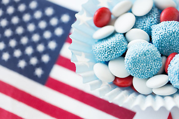Image showing candies with american flag on independence day