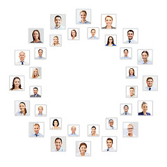 Image showing many business people portraits in circle