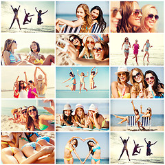 Image showing girls having fun on the beach