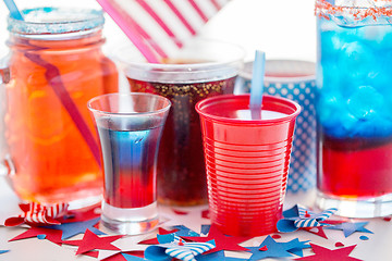 Image showing drinks on american independence day party