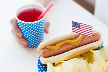 Image showing woman celebrating american independence day