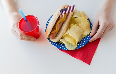 Image showing woman celebrating american independence day