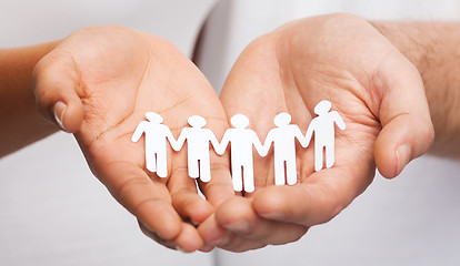 Image showing couple hands with paper team