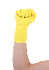 Image showing Rubber glove, making fist