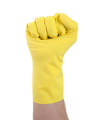 Image showing Rubber glove, making fist