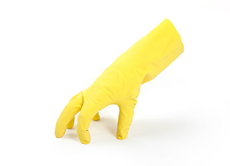 Image showing Rubber cleaning glove standing 