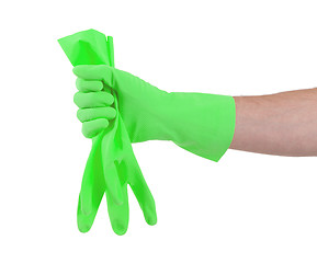 Image showing Rubber glove isolated