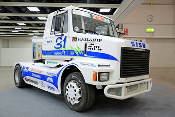 Image showing Sisu Rally Truck on Display at Logistics Transport 2015