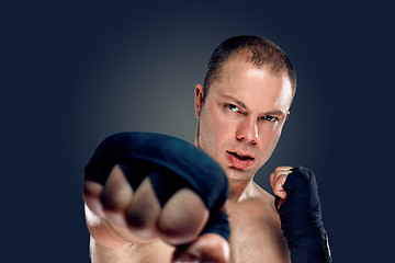 Image showing Young Boxer boxing 