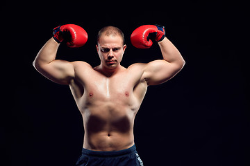 Image showing Muscular man - young caucasian boxer