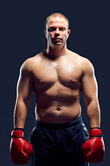 Image showing Muscular man - young caucasian boxer