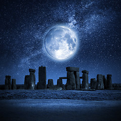 Image showing Stonehenge full moon