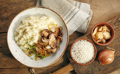 Image showing risotto with wild mushrooms