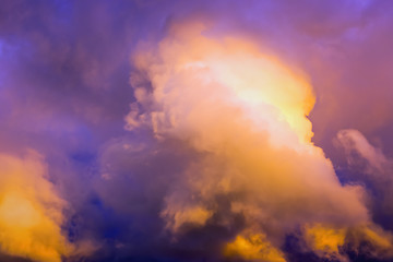 Image showing Evening sunset and cloudy sky afterglow