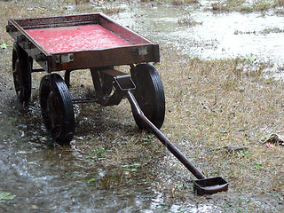 Image showing Red Wagon Rain 1