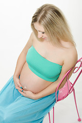 Image showing girl waiting for child birth