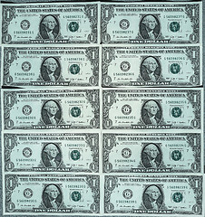 Image showing Dollar notes 1 Dollar