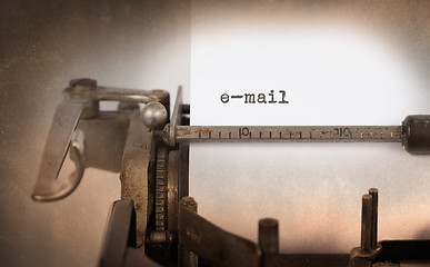 Image showing Old typewriter with paper