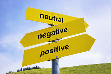 Image showing Positive, negative, neutral arrow signs 