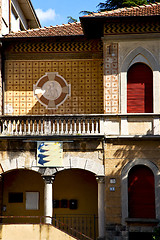 Image showing brown door  europe  italy  lombardy       in  the milano old    