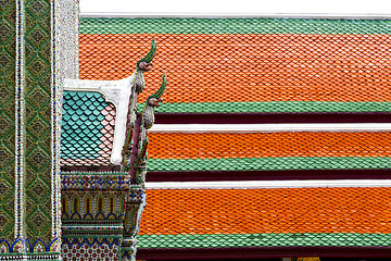 Image showing bangkok in the temple    sky and  colors religion mosaic