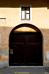 Image showing brown door  europe  italy     in  the milano old    brick terrac