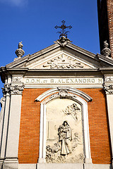 Image showing rose window  italy  lombardy     in  the mercallo old      tower