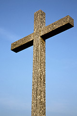 Image showing cross     in  the milano old  and sky