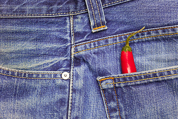 Image showing peppers in a jeans pocket