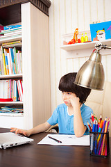 Image showing child doing homework