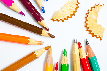 Image showing vintage colored pencils with chips