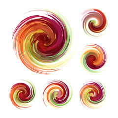 Image showing Colorful abstract icon set. Dynamic flow illustration. 