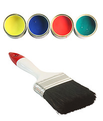 Image showing paint colors and brush