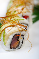 Image showing fresh sushi choice combination assortment selection 