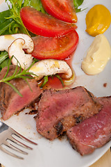 Image showing beef filet mignon grilled with vegetables