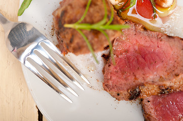 Image showing beef filet mignon grilled with vegetables