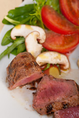 Image showing beef filet mignon grilled with vegetables