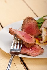 Image showing beef filet mignon grilled with vegetables