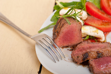 Image showing beef filet mignon grilled with vegetables