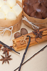 Image showing chocolate vanilla and spices cream cake dessert 